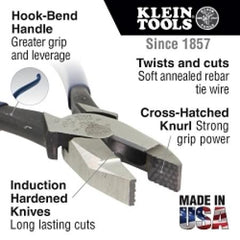 Klein Tools 213-9ST Ironworker's Pliers Spring-Loaded 9-Inch