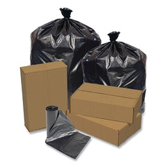 Pitt Plastics EC445515K Eco Strong Can Liners 56 Gallons 44 x 55 1.5-mil Black 10 Bags Per Roll Case Of 10 Rolls