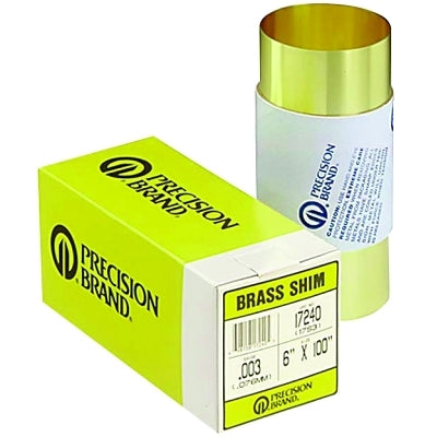 Precision Brand 17240 Brass Shim Stock Roll 0.003 in x 6 in x 100 in