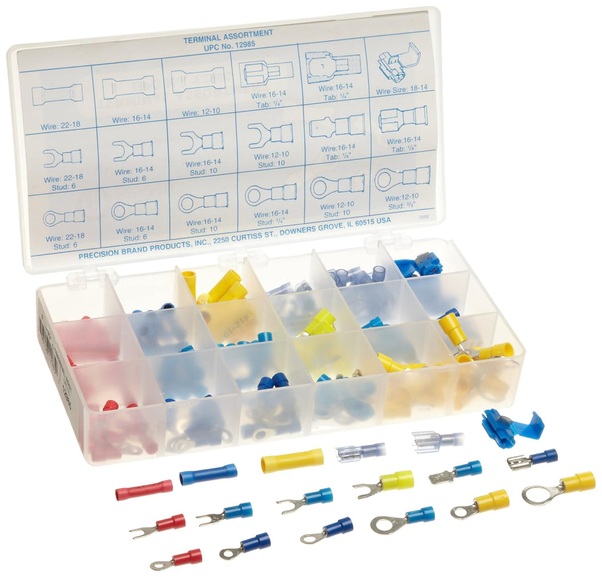 Precision Brand 12985 175 Piece Electrical Terminal Assortment Kit