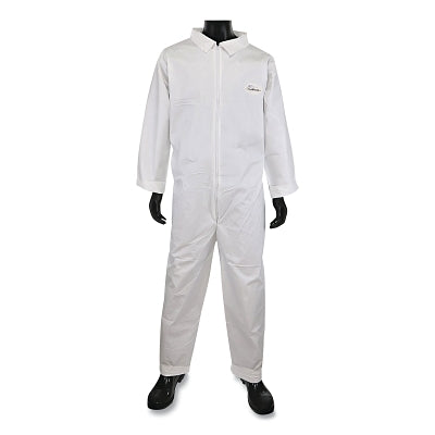 PIP 3600/XL Posi-Wear BA Microporous Disposable Basic Coveralls With Collar White X-Large