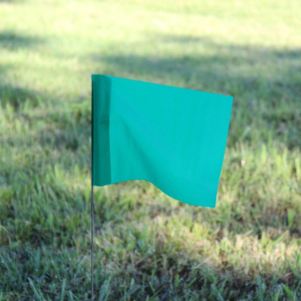 Presco 4521G Stake Flags 4 inch x 5 inch 21 inch Height PVC/Steel Wire Green