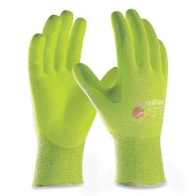 PIP 34-874FY/M MaxiFlex Ultimate Nitrile Coated Micro-Foam Grip Gloves Medium High-Vis Yellow