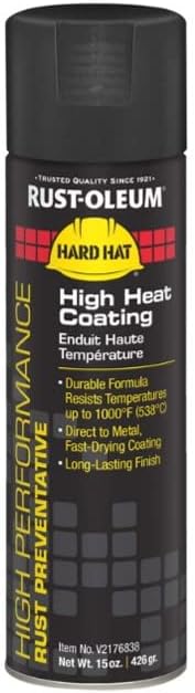 Rust-Oleum V2176838 High Performance V2100 System High Heat Aerosol Black 20 Oz. Can - Lot of 6