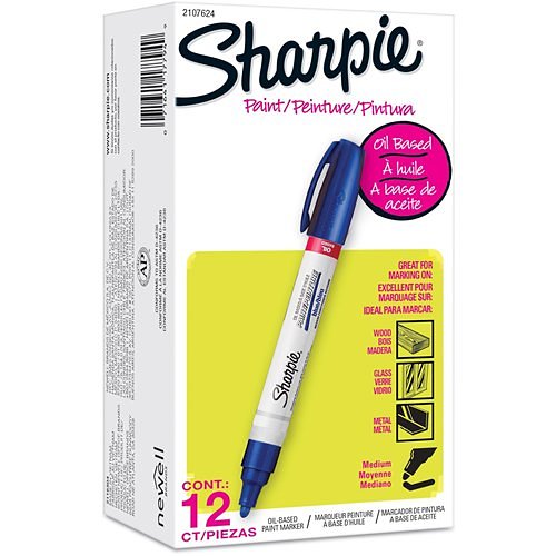 Sharpie 2107624 Oil-Based Paint Markers Medium Tip 12-Pack Blue