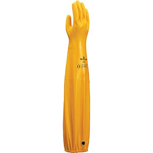 SHOWA 772L-09 Nitrile Chemical Resistant Gloves 26 inch Large Yellow