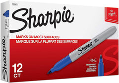 Sharpie 30003 Fine Point Permanent Marker Blue Dozen