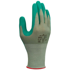 SHOWA 383M-07 Biodegradable EBT Nitrile General Purpose Work Glove, Medium, Pack of 12 Pairs, Green