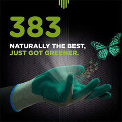 SHOWA 383M-07 Biodegradable EBT Nitrile General Purpose Work Glove, Medium, Pack of 12 Pairs, Green