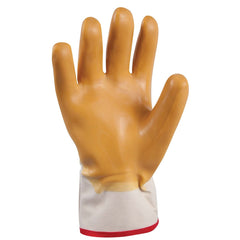 Showa 66NF-10 Palm Coated Natural Rubber Glove, Cotton Poly Flannel Liner, Reinforced Safety Cuff, Large (Pack of 12 Pairs)