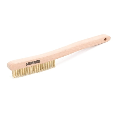 Sumner 781632 Brass Wire Scratch Brush 13.8 Inches 19 Rows Brass Bristle Curved Wood Handle