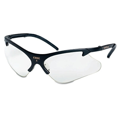 Smith and Wesson 19833 Code 4 Safety Glasses Clear Lens Polycarbonate Anti-Scratch Black Frame