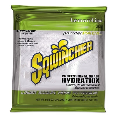 Sqwincher 159016008 Powder Packs Lemon-Lime 9.53 oz Yields 1 gal