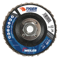 Weiler 51254 Trimmable Tiger Flap Disc 4-1/2 Inch Diameter 36 Grit 13000 RPM