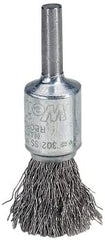 Weiler 10011 Crimped Wire Solid End Brush 22000 rpm 1 inch x 0.014 inch