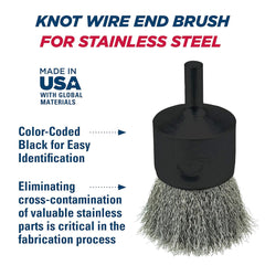 Weiler 10022 1 Crimped Wire End Brush Stainless Steel .0104 Made in the USA