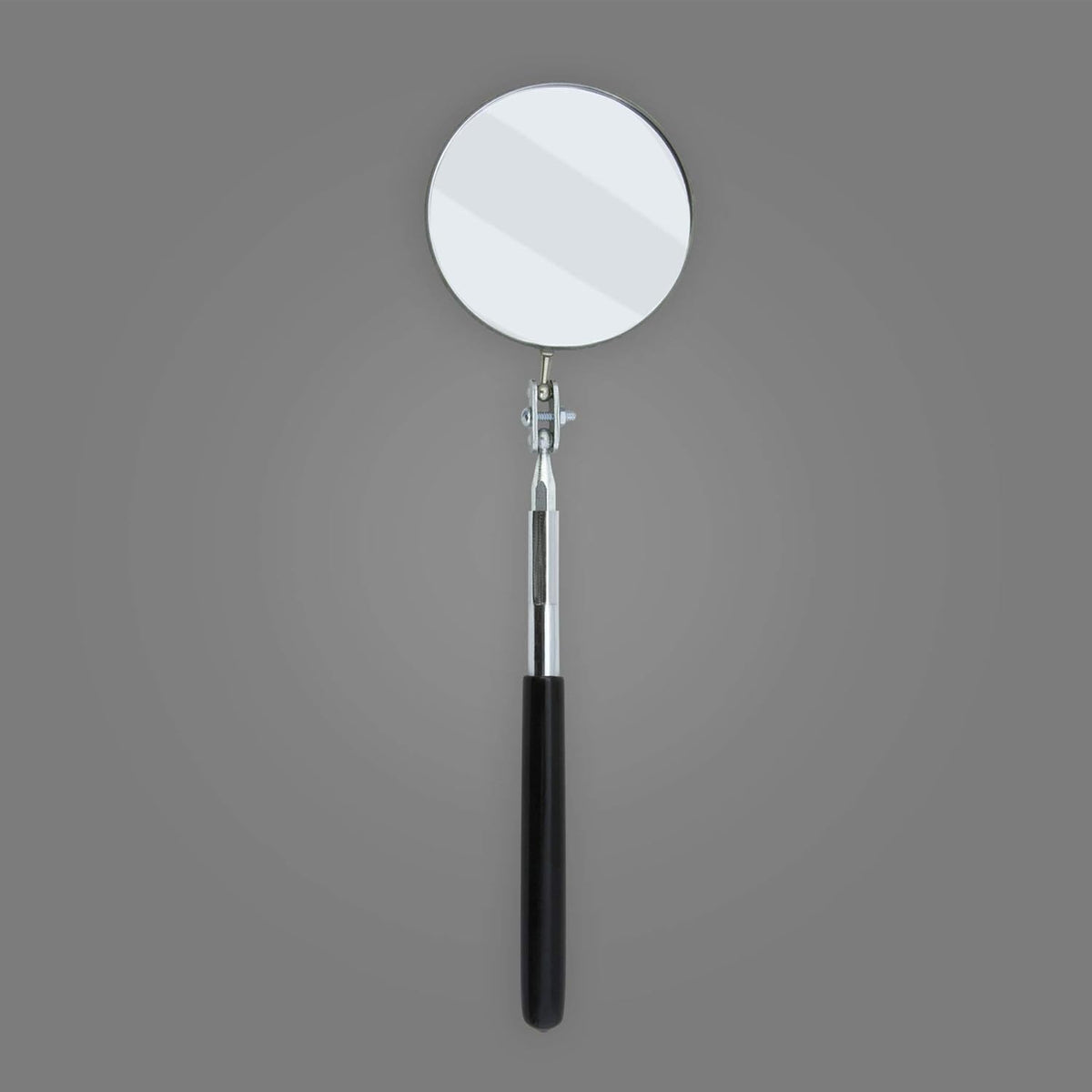 Ullman S-2 Circular Telescoping Mirror Heavy Duty Vinyl Grip 3-1/4 Diameter 11 to 15 Extended Handle Length