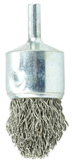 Weiler 10323 Controlled Flare Crimped Wire End Brush 1 Inch 0.020 Stainless Steel Fill Pack of 10