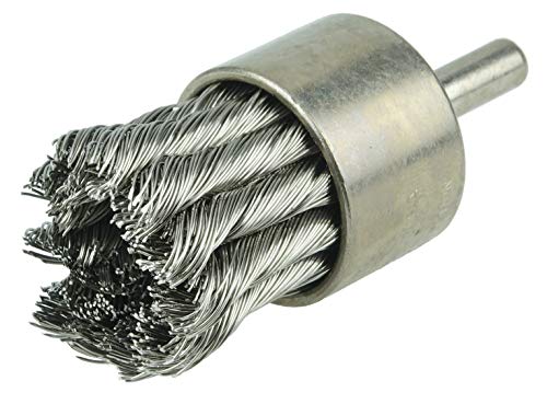 Weiler 10392 Nickel-Plated Cup End Brush 1-1/8 .014 Stainless Steel Knot Wire Fill Pack of 10