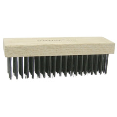 Weiler 25212 Vortec Pro Block Type Scratch Brush 6X19 Rows Round Steel Wire Bristle Wood Handle