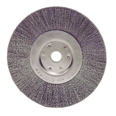 Weiler 1065 Narrow Face Crimped Wire Wheel 6 inch diameter x 3/4 inch width 0.0118 Steel Wire 6000 RPM