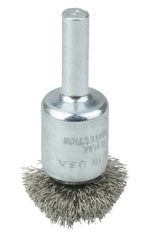 Weiler 10042 Circular Flared Crimped Wire End Brush 0.006 Stainless Steel Fill