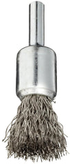 Weiler 10015 1/2 Crimped Wire End Brush 014 Stainless Steel Fill Made in the USA