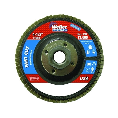 Weiler 31353 Vortec Pro Abrasive Flap Disc 120 Grit 13000 rpm 5/8-11 Type 29