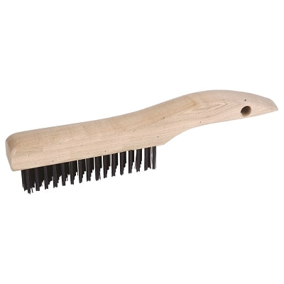 Weiler 44061 Shoe Handle Scratch Brushes 10 Inches 2 X 17 Rows Steel Wire Wood Handle