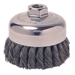 Weiler 36244 Wolverine 4 Knot Wire Cup Brush 0.025 Steel Fill 5/8-11 UNC Nut