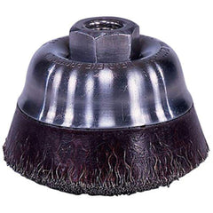 Weiler 35406 Polyflex Encapsulated Wire Cup Brush 3-1/2 Inch .014 Steel Fill 5/8-11 UNC Nut Made in USA