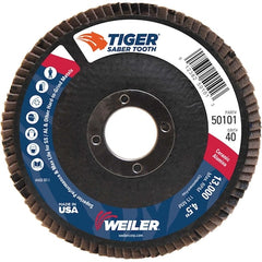 Weiler 50101 4-1/2 Saber Tooth Ceramic Flap Disc 40C 7/8 Arbor