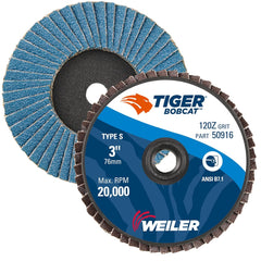 Weiler 50916 BobCat 2 Diameter, 40 Grit, Zirconium, Plastic Backing, Type 27 Specialty Abrasive Flap Mini Disc