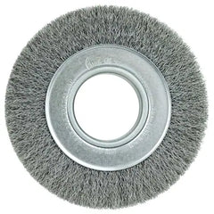 Weiler 6040 Medium-Face Crimped Wire Wheel 6 inches Diameter 1 inch Width .006 inches Steel Wire 6000 rpm