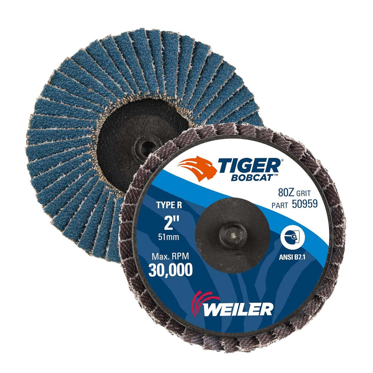 Weiler 50959 2 Bobcat Mini Abrasive Flap Disc Flat Ty27 Type R Mount 80Z Pack of 10