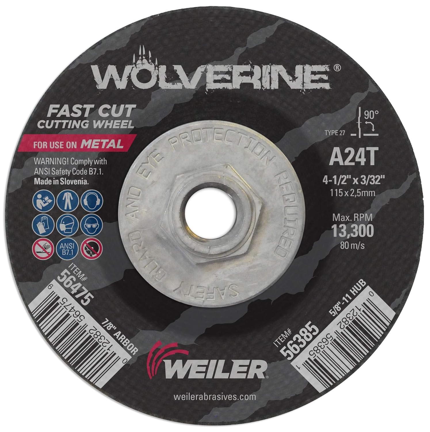 WEILER 56385 GRINDING & CUT OFF WHEELS