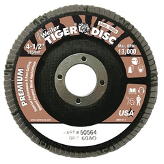 Weiler 50564 4-1/2 Tiger Abrasive Flap Disc 60 Grit 7/8 Arbor