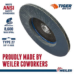 Weiler 50846 7 Big Cat Abrasive Flap Disc 120 Grit Pack of 10