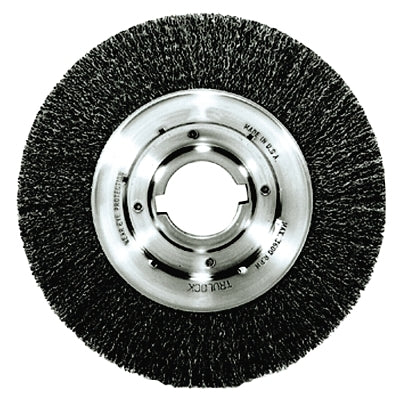 Weiler 6120 Medium-Face Crimped Wire Wheel 8 inches diameter x 1 inch width 0.014 inches Steel Wire 4500 RPM