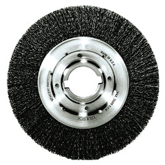 Weiler 6120 Medium-Face Crimped Wire Wheel 8 inches diameter x 1 inch width 0.014 inches Steel Wire 4500 RPM