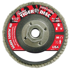 Weiler 50134 Saber Tooth Flap Disc 4-1/2 inch High Density 60 Grit Ceramic 5/8-11 Arbor