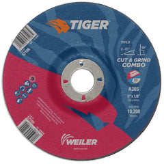 Weiler 57109 6 x 1/8 Tiger AO Type 27 Combination Wheel A30S 7/8 A.H Pack of 25