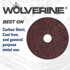 Weiler 59503 Wolverine Aluminum Oxide Resin Fiber Sanding & Grinding Disc, 36 Grit, Pack of 25