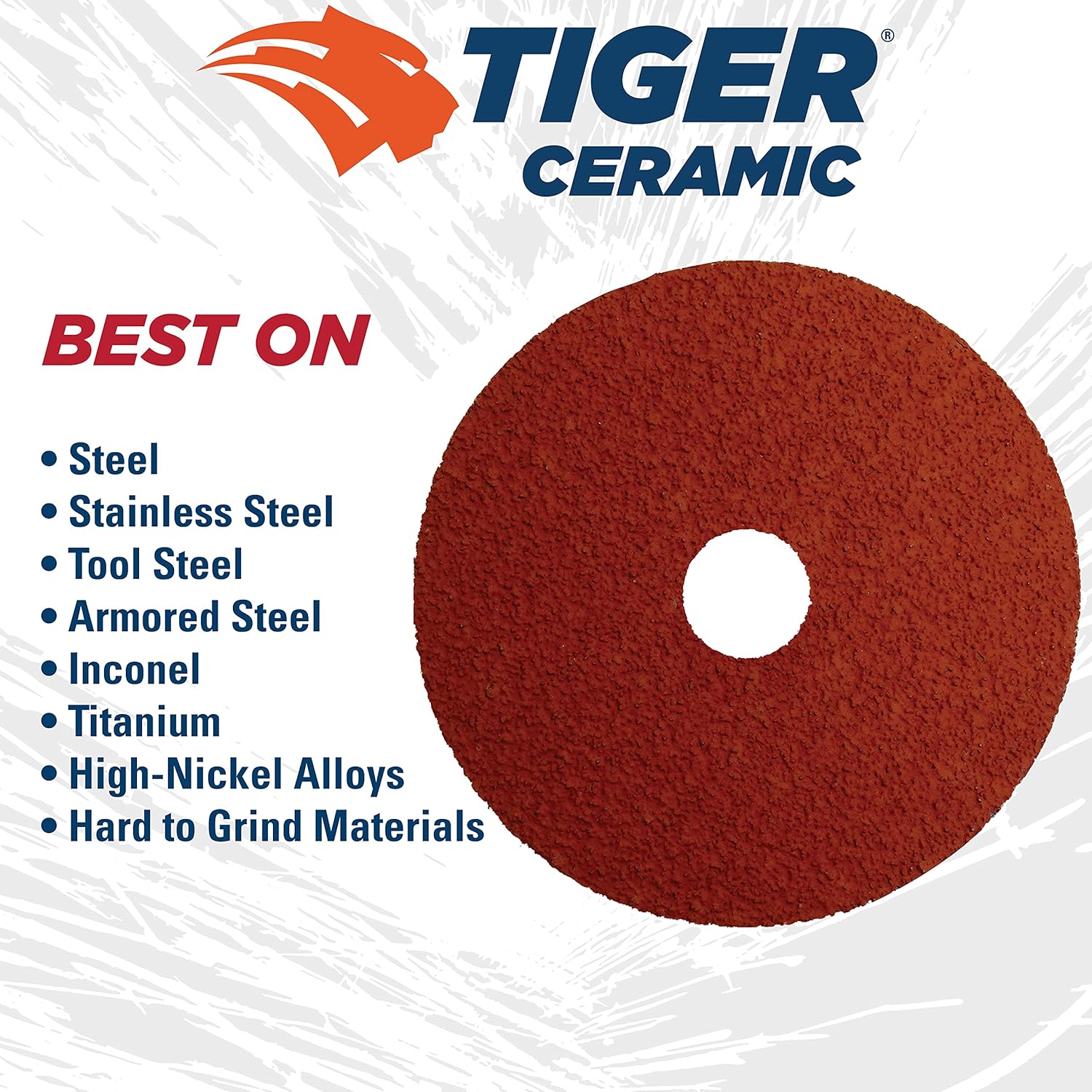 Weiler 69851 Tiger Ceramic Alumina Resin Fiber Sanding & Grinding Disc 4.5 Inch Diameter 36 Grit 7/8 Inch Arbor Hole Pack of 25