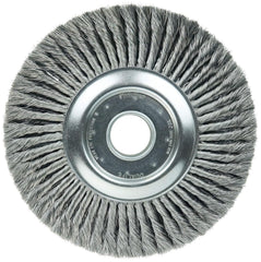 Weiler 94000 Standard Twist Wire Descaling Wheel 12 inch x 2 inch W Face 0.014 inch Steel Wire 2 inch Arbor Hole USA