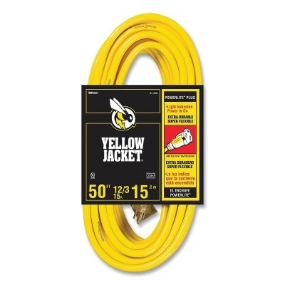 Woods Wire 2884 Yellow Jacket Power Cord 50 ft 1 Outlet Yellow