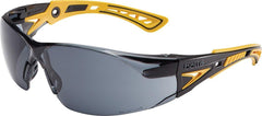 Bolle Safety 40244 Rush+ Safety Glasses Yellow & Black Frame Smoke Lenses