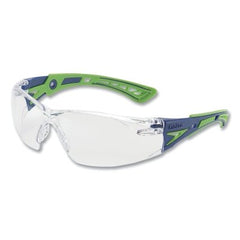 Bolle 40256 Rush+ Safety Glasses Clear Lens Platinum Anti-Fog Blue Green Frame