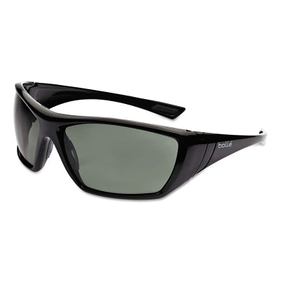 Bolle Safety 40149 Hustler Safety Glasses Smoke Lens Anti-Fog Anti-Scratch Black Frame