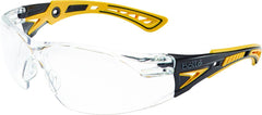 Bolle 40243 Rush+ Safety Glasses Yellow & Black Frame Clear Lenses